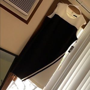 Black and white sleeveless dress